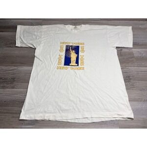 Vintage 80s New York City Statue of Liberty T-Shirt Single Stitch XL Puff Paint